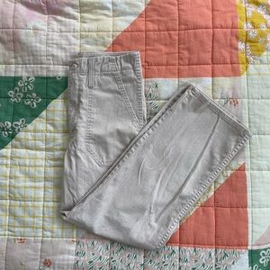 Levis Utility Ribcage Straight Leg Pant Sz 27 White Cream